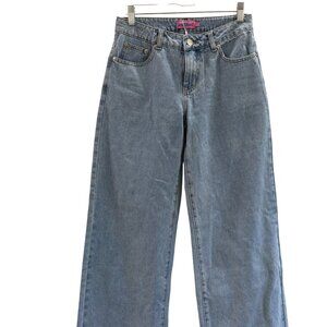 Share Edikted Raelynn Washed Low Rise Wide Leg Jeans, Light Blue, XS NWT